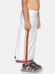 Boys White Colour Cotton Readymade Dhoti