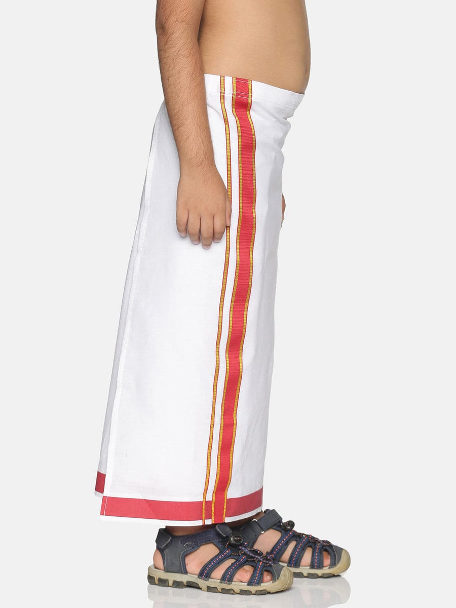 Boys White Colour Cotton Readymade Dhoti