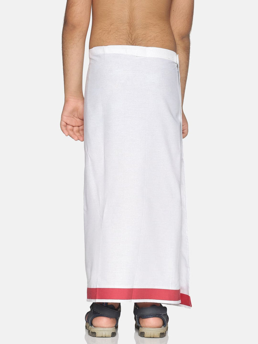 Boys White Colour Cotton Readymade Dhoti