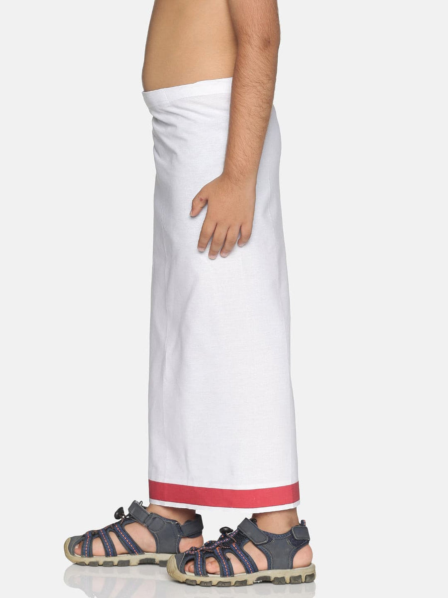 Boys White Colour Cotton Readymade Dhoti