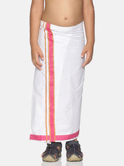 Boys White Colour Cotton Readymade Dhoti