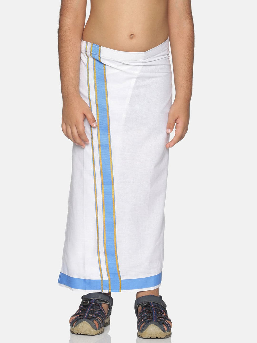 Boys White Colour Cotton Readymade Dhoti