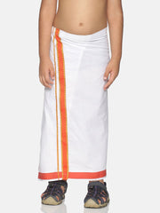 Boys White Colour Cotton Readymade Dhoti