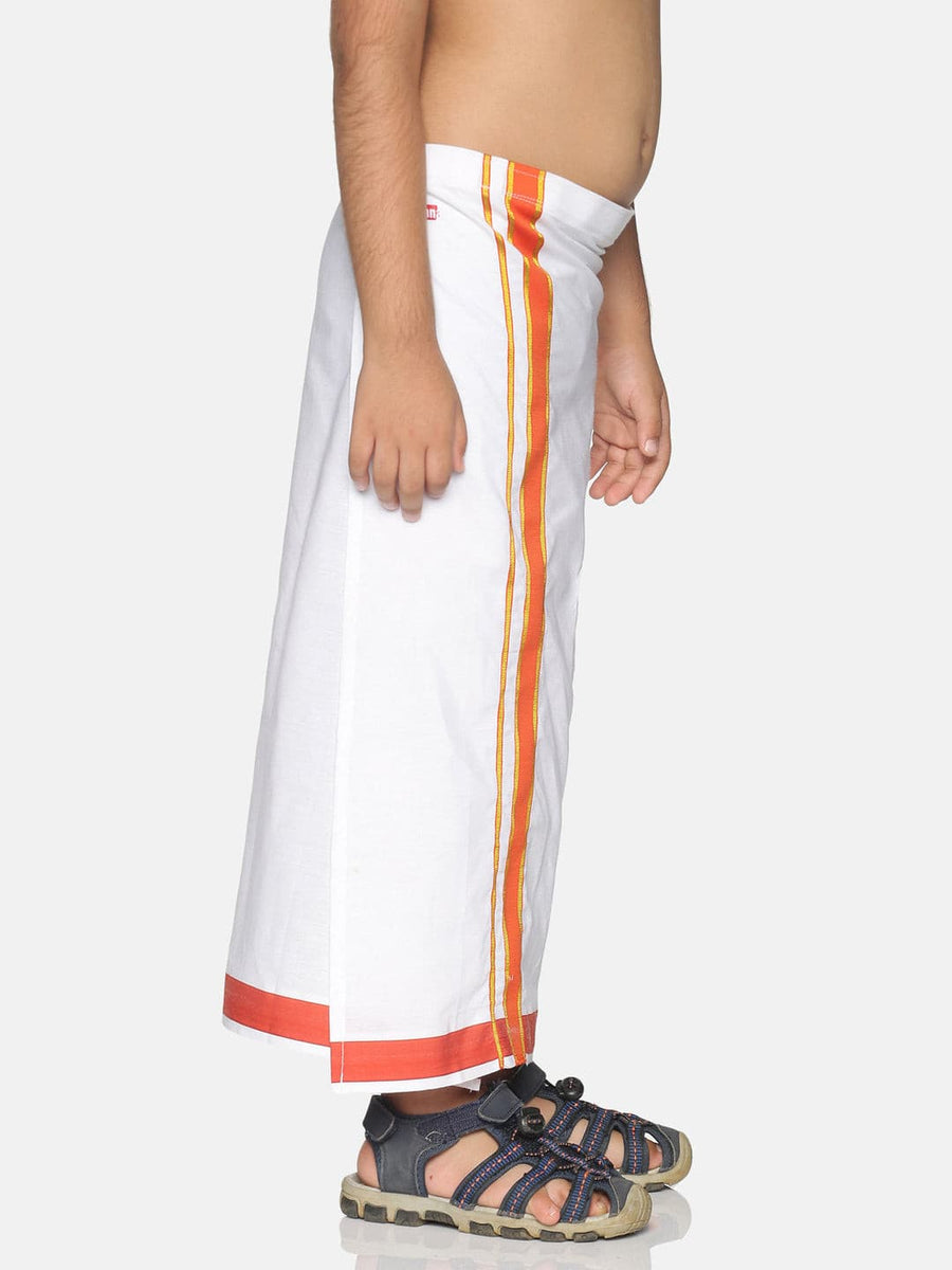 Boys White Colour Cotton Readymade Dhoti