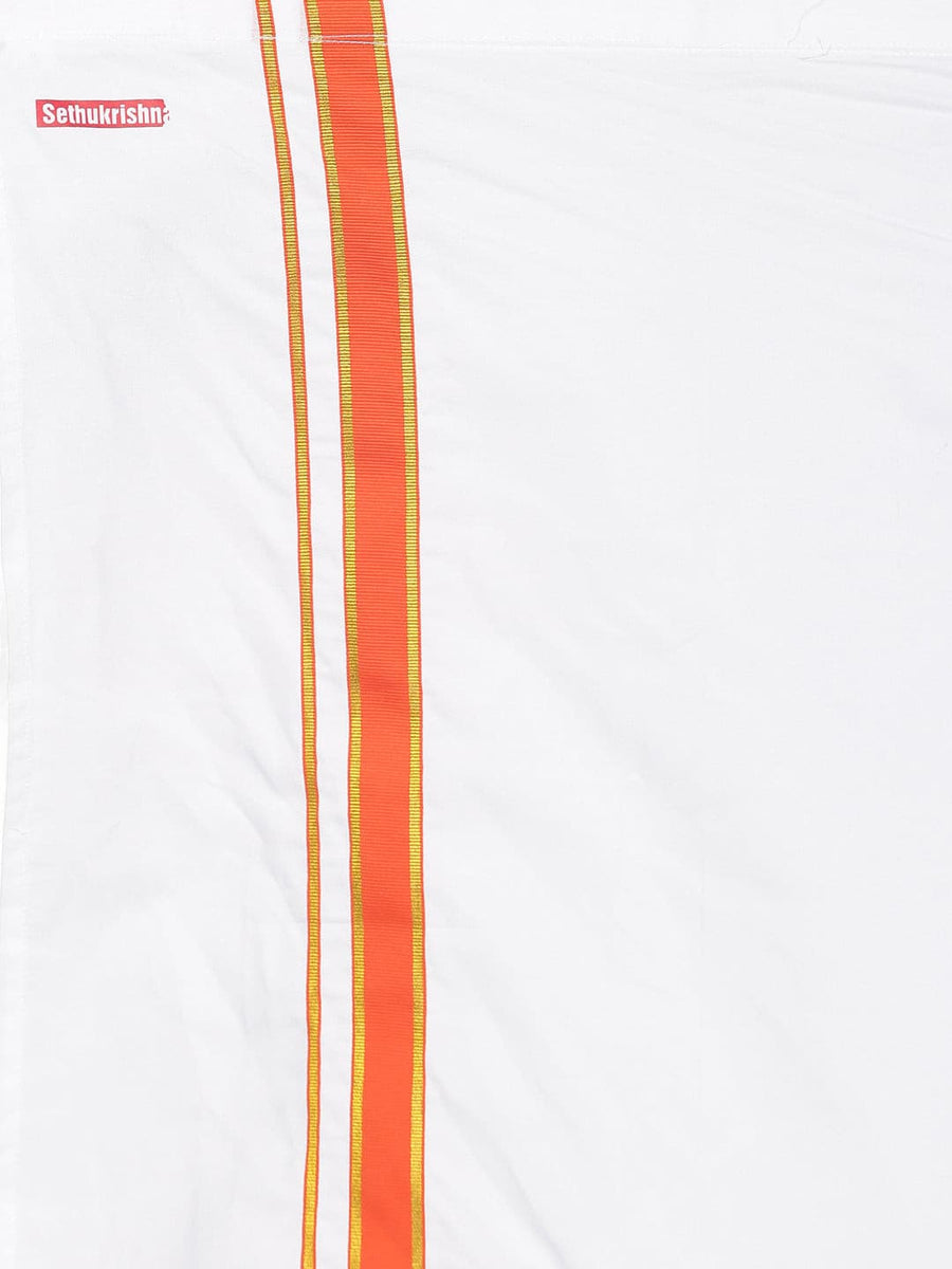 Boys White Colour Cotton Readymade Dhoti