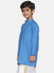 Boys Blue Colour Cotton Kurta