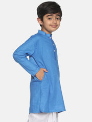 Boys Blue Colour Cotton Kurta