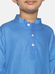 Boys Blue Colour Cotton Kurta