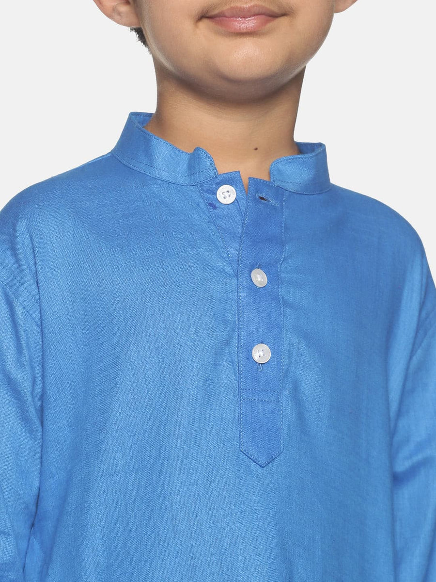 Boys Blue Colour Cotton Kurta