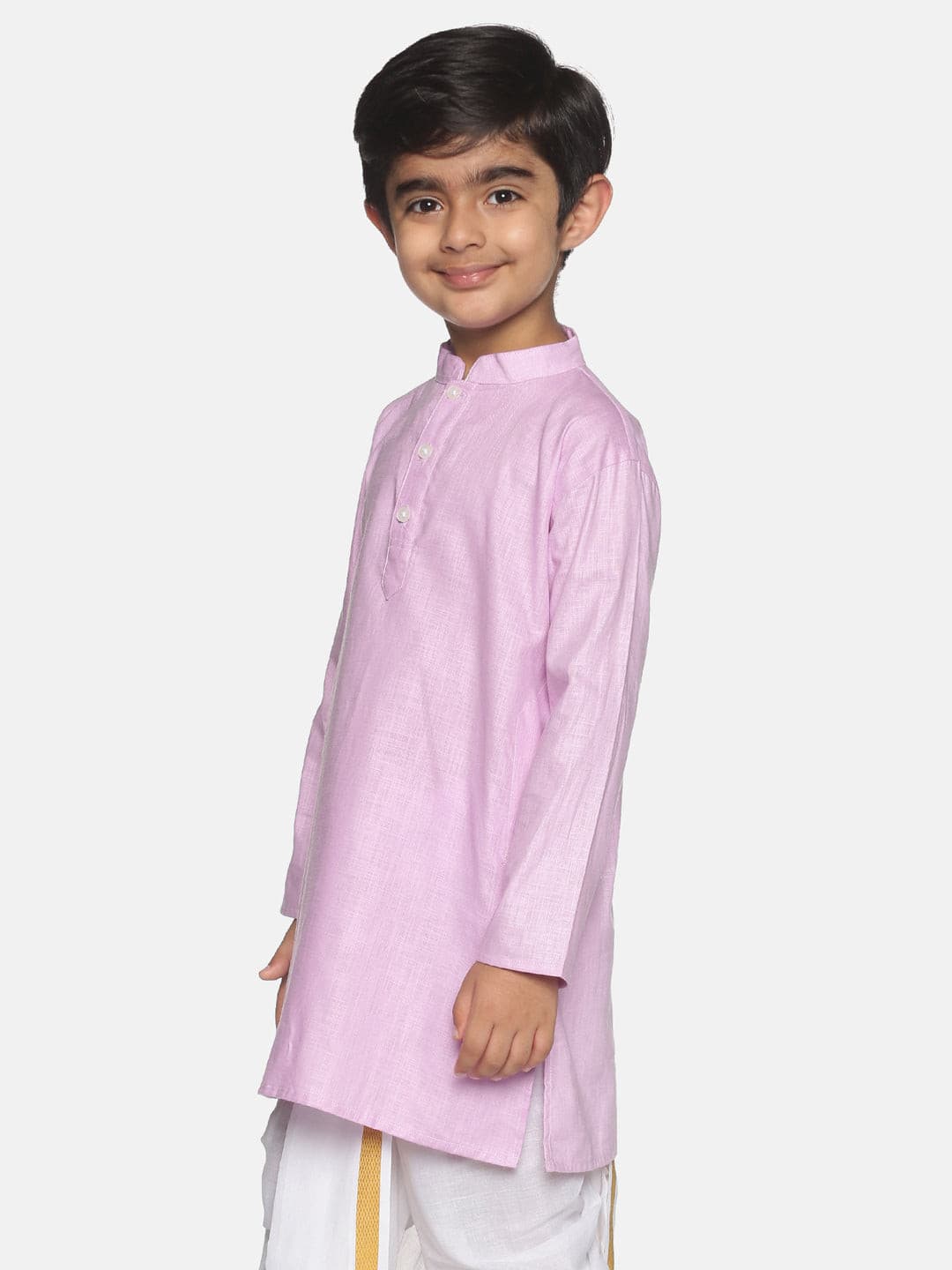 Boys Pink Colour Cotton Kurta