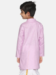 Boys Pink Colour Cotton Kurta