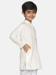 Boys Cream Colour Cotton Kurta