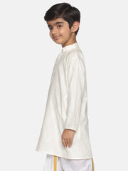 Boys Cream Colour Cotton Kurta