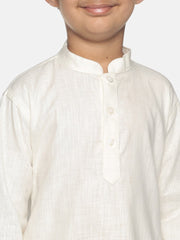 Boys Cream Colour Cotton Kurta