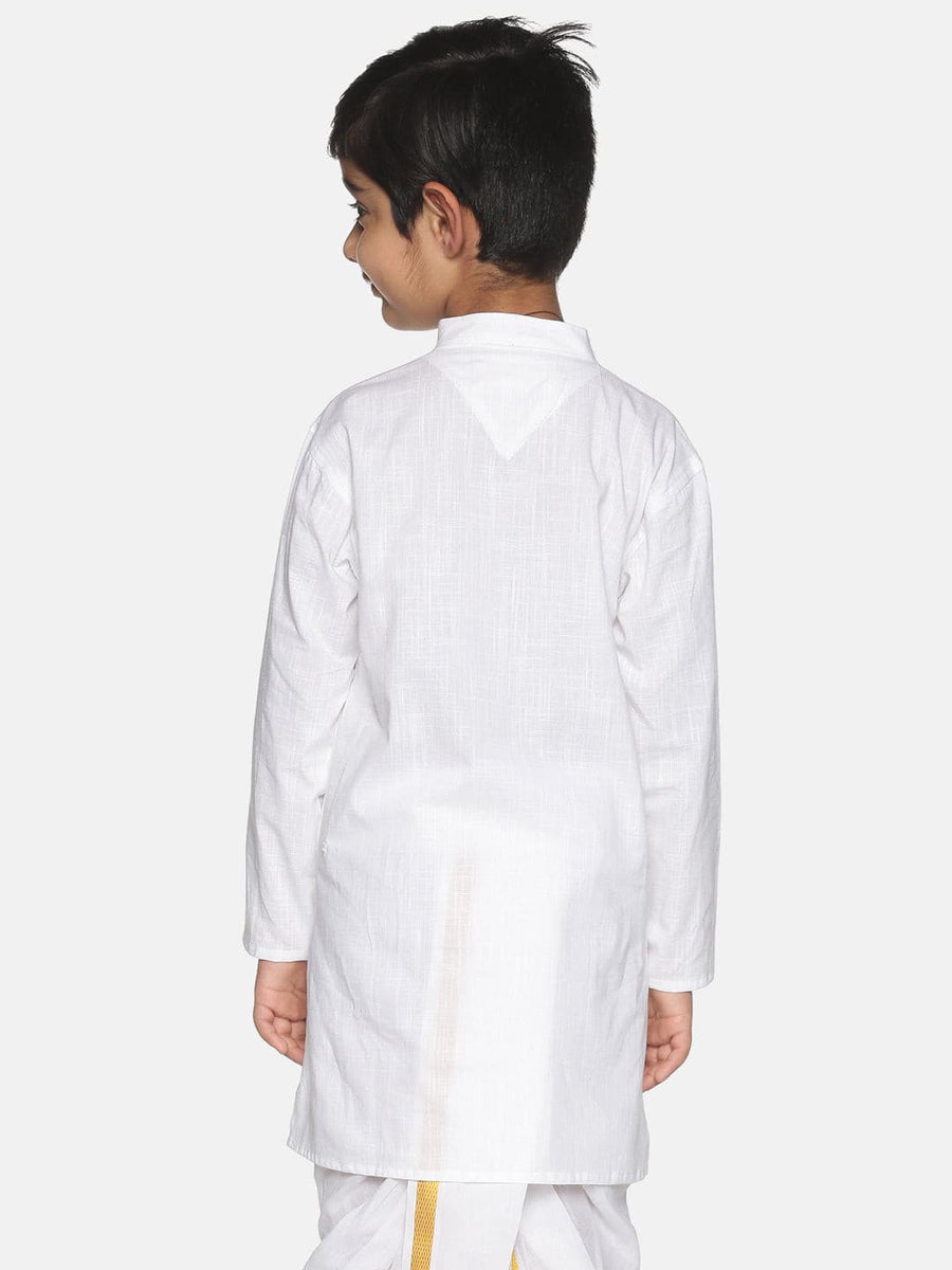 Boys White Colour Cotton Kurta