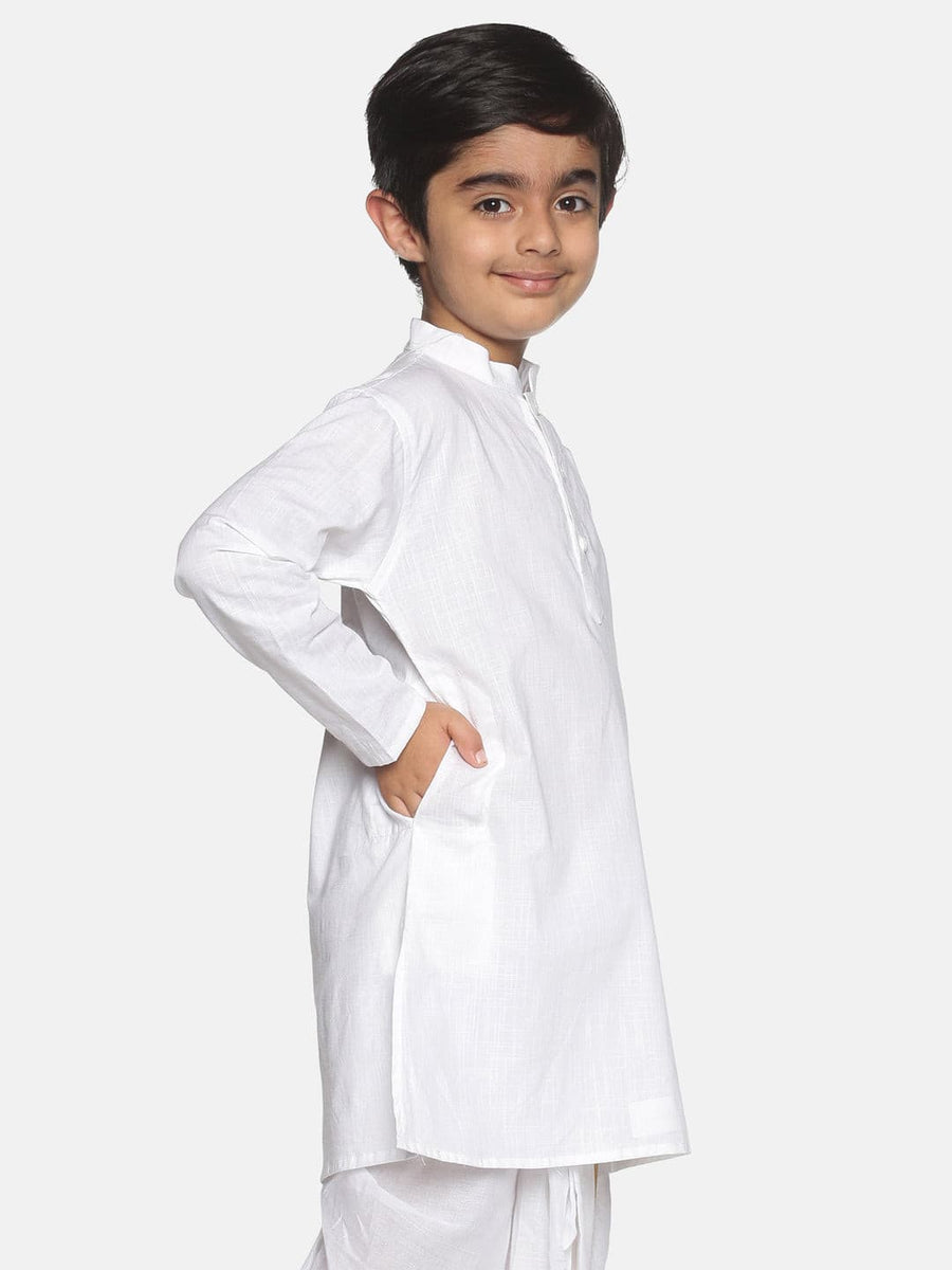 Boys White Colour Cotton Kurta