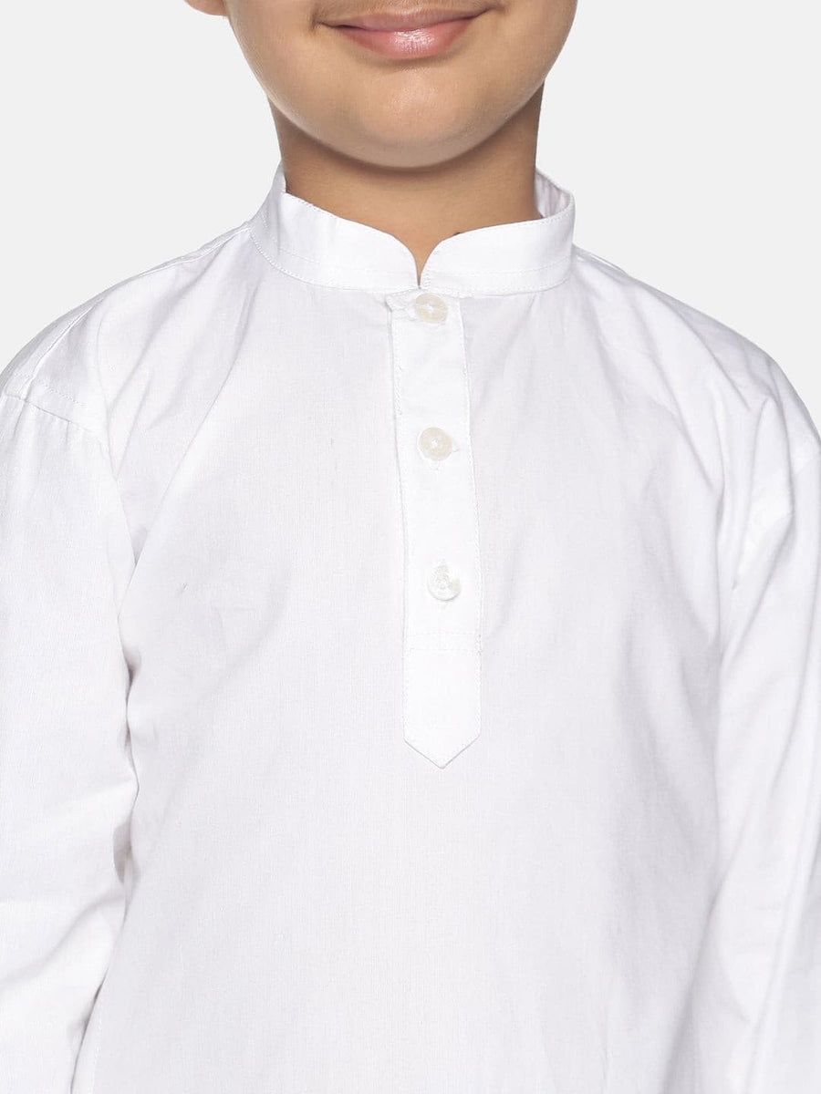 Boys White Colour Cotton Kurta