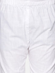 Boys Off White Colour Art Silk Kurta Pyjama Set