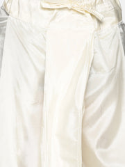 Boys Gold Colour Polyester Kurta Dhoti Pant Set.