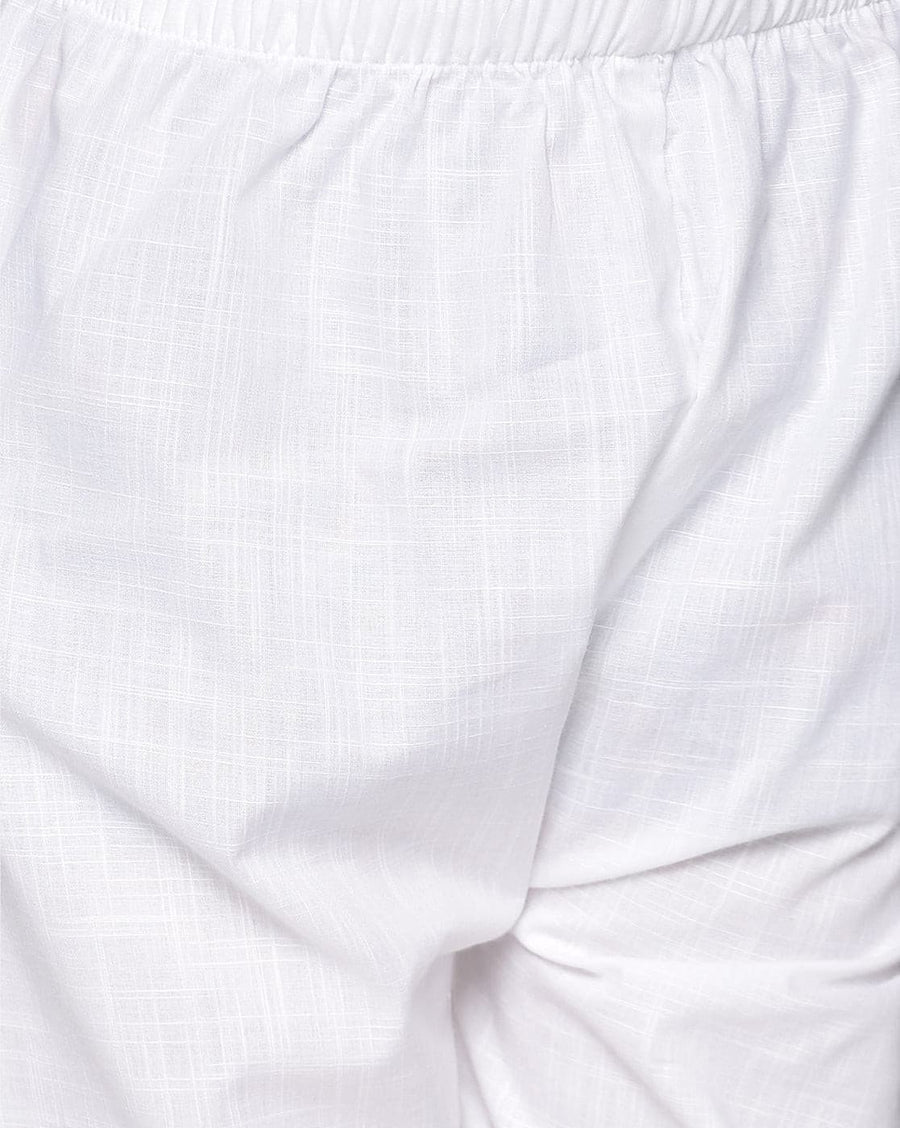 Boys White Colour Cotton Pyjama