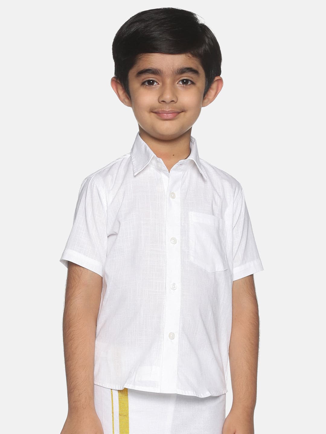 Boys White Colour Cotton Shirt