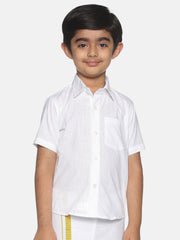 Boys White Colour Cotton Shirt