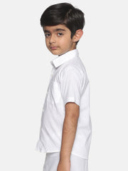 Boys White Colour Cotton Shirt.
