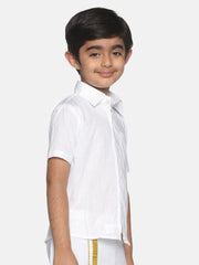Boys White Colour Cotton Shirt.