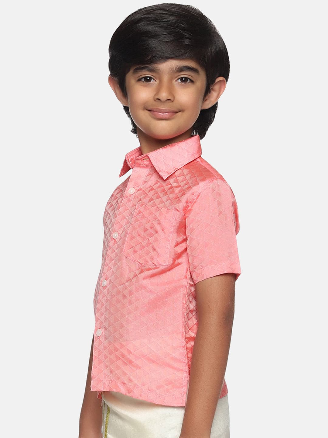 Boys Red Colour Art Silk Shirt.