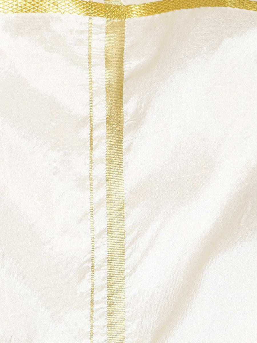 Boys White Colour Cotton Readymade Shirt With Dhoti Set.