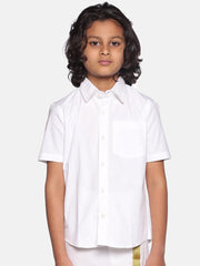 Boys White Colour Cotton Shirt