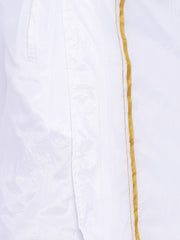 Men Cream Colour Art Silk Readymade Pocket Dhoti