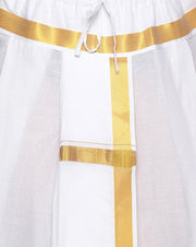 Men White Colour Cotton Dhoti Combo Set.