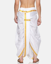 Men White Colour Cotton Dhoti Pant / Panjakejam.