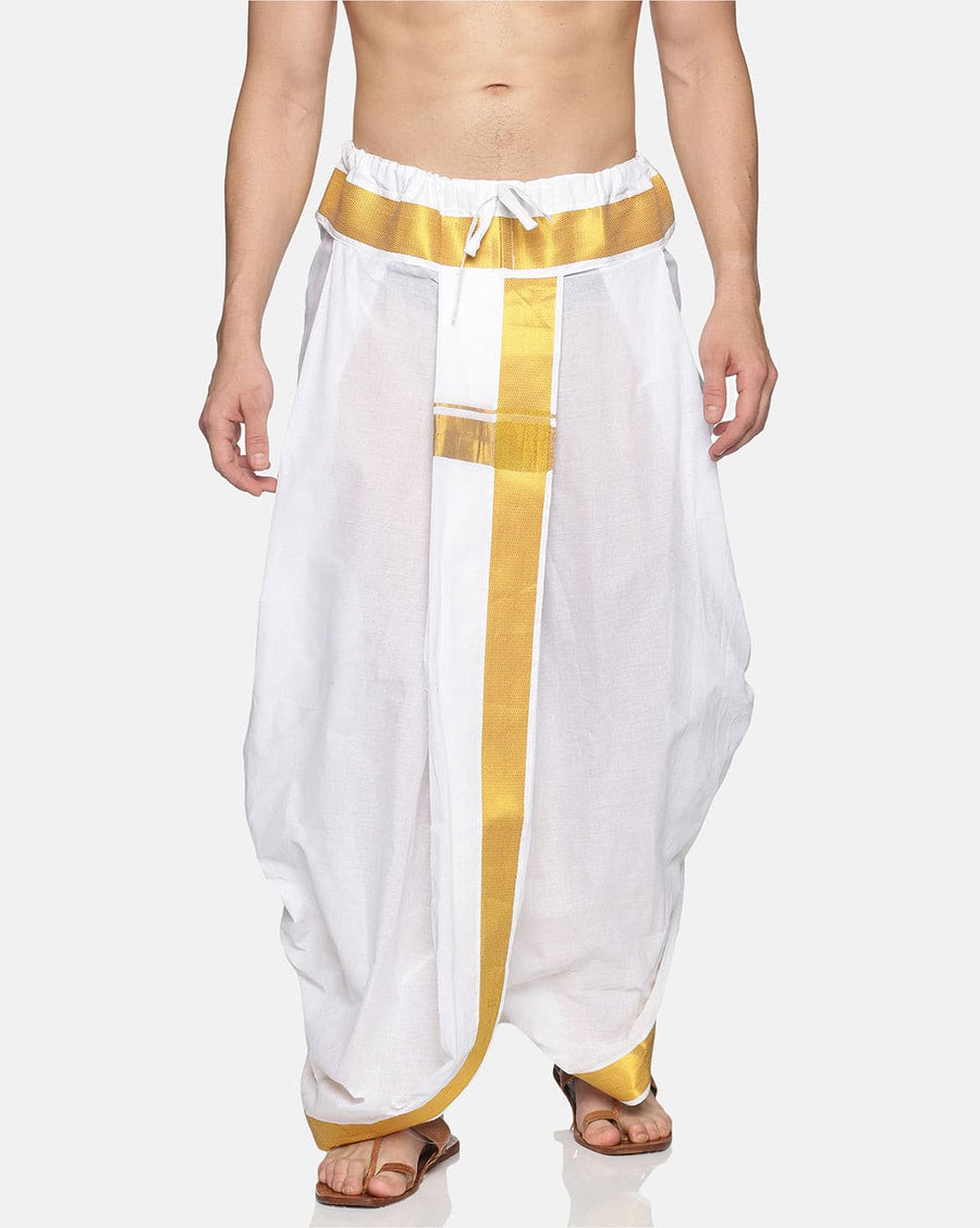Men White Colour Cotton Dhoti Pant.