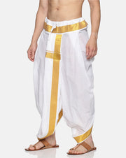 Men White Colour Cotton Dhoti Pant / Panjakejam