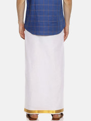 Men White Colour Cotton Readymade Pocket Dhoti.