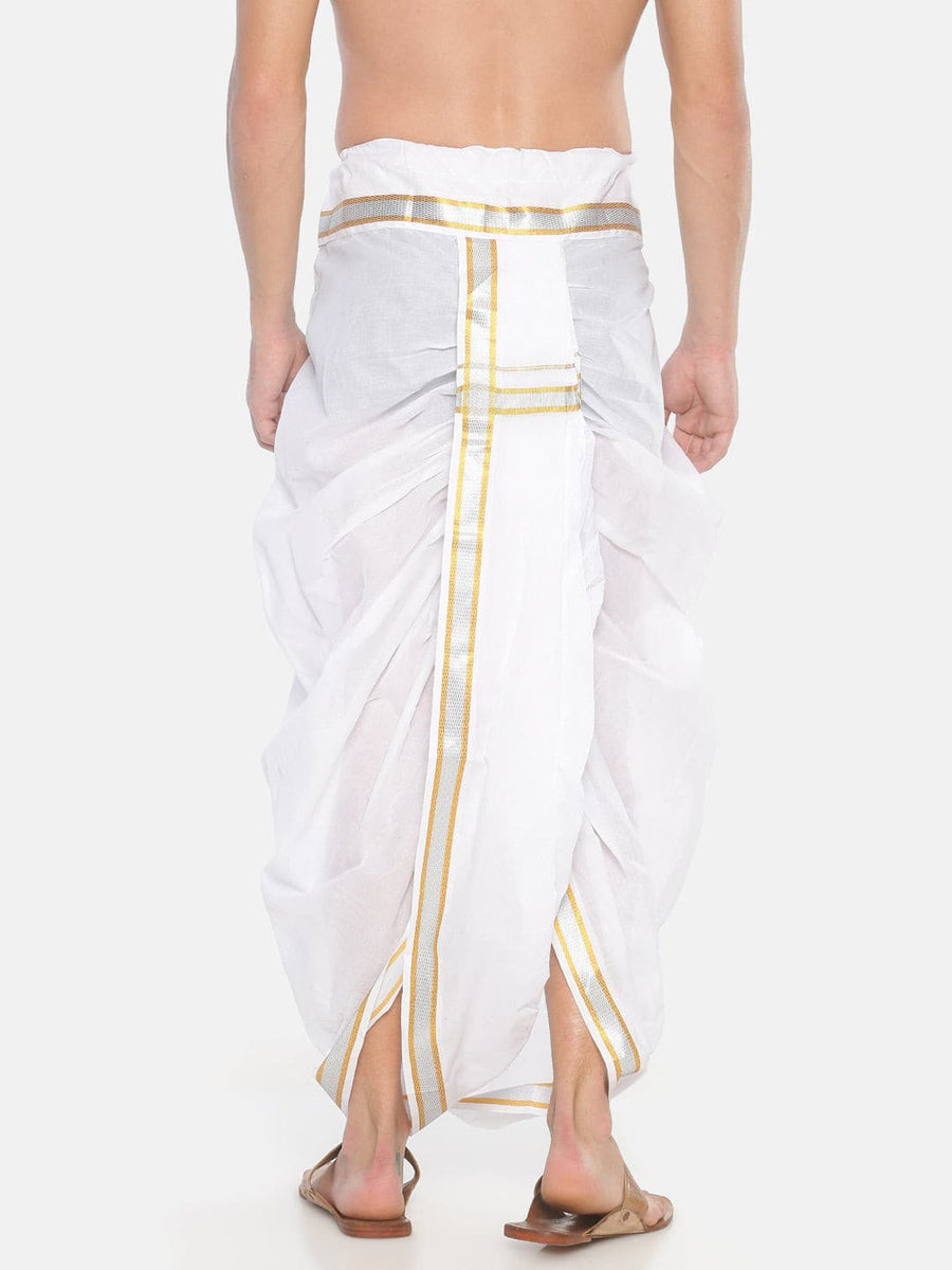 Men White Colour Cotton Dhoti Pant / Panjakejam
