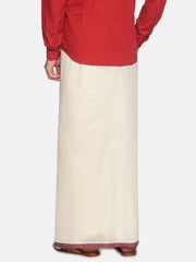 Men Cotton Off White Colour Traditional Mundu / Regular Dhoti.