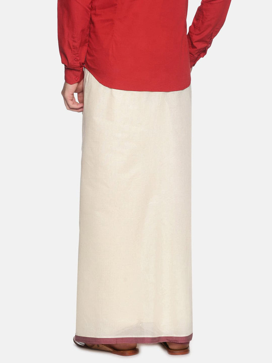 Men Cotton Off White Colour Traditional Mundu / Regular Dhoti.