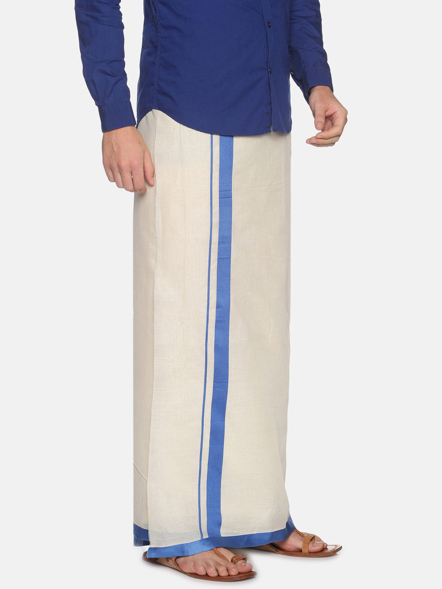 Men Cotton Off White Colour Traditional Mundu / Regular Dhoti