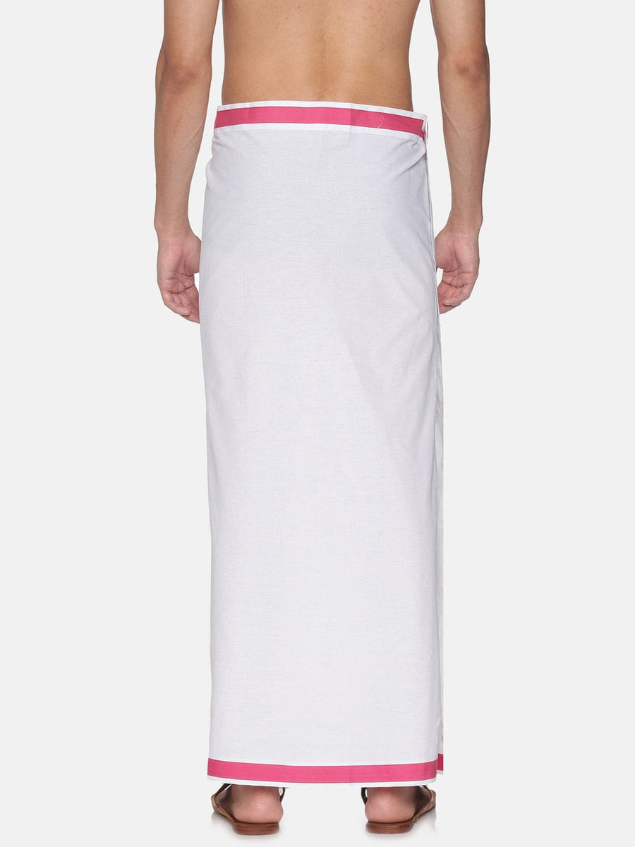 Men White Colour Cotton Readymade Pocket Dhoti