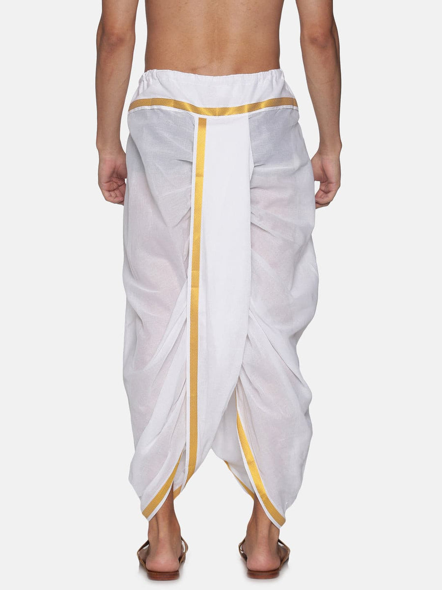 Men White Colour Cotton Dhoti Pant / Panjakejam