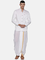 Men White Colour Cotton Dhoti Pant / Panjakejam