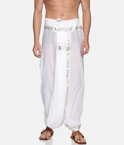Men White Colour Cotton Dhoti Pant / Panjakejam.