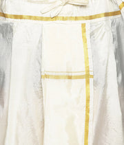 Men Off White Colour Polyester Viscose Dhoti Pant / Panjakejam.