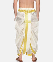 Men Off White Colour Polyester Viscose Dhoti Pant / Panjakejam.
