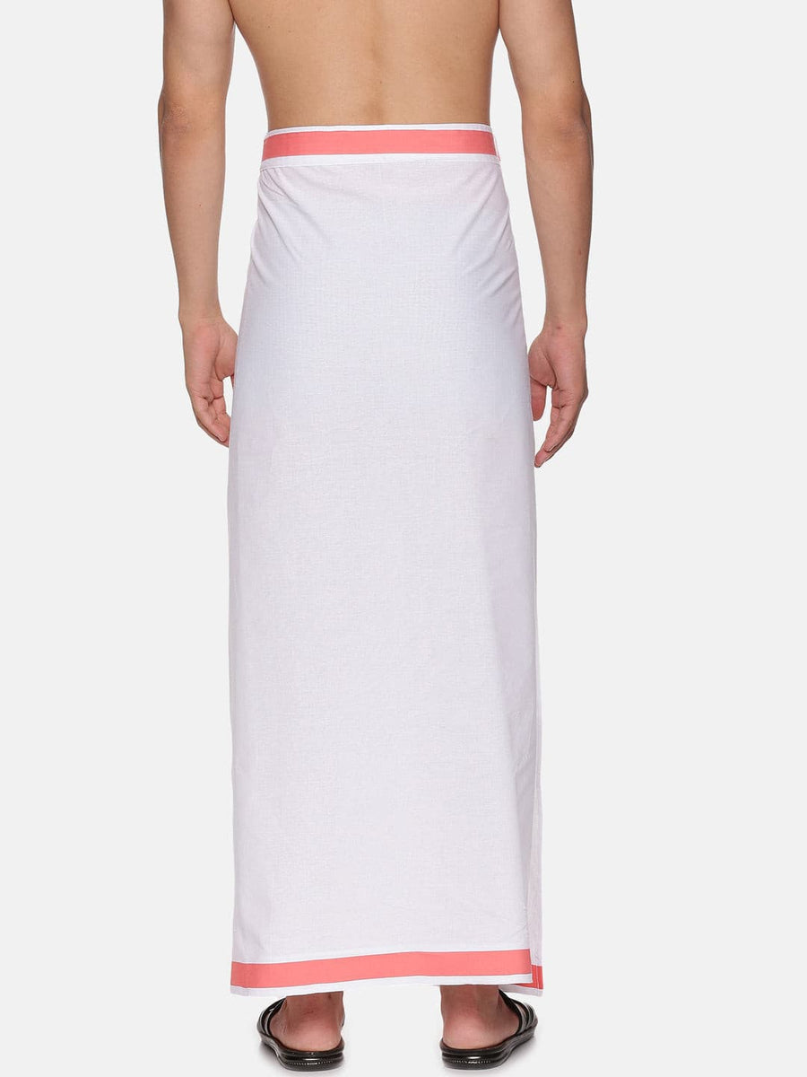 Men White Colour Cotton Readymade Pocket Dhoti