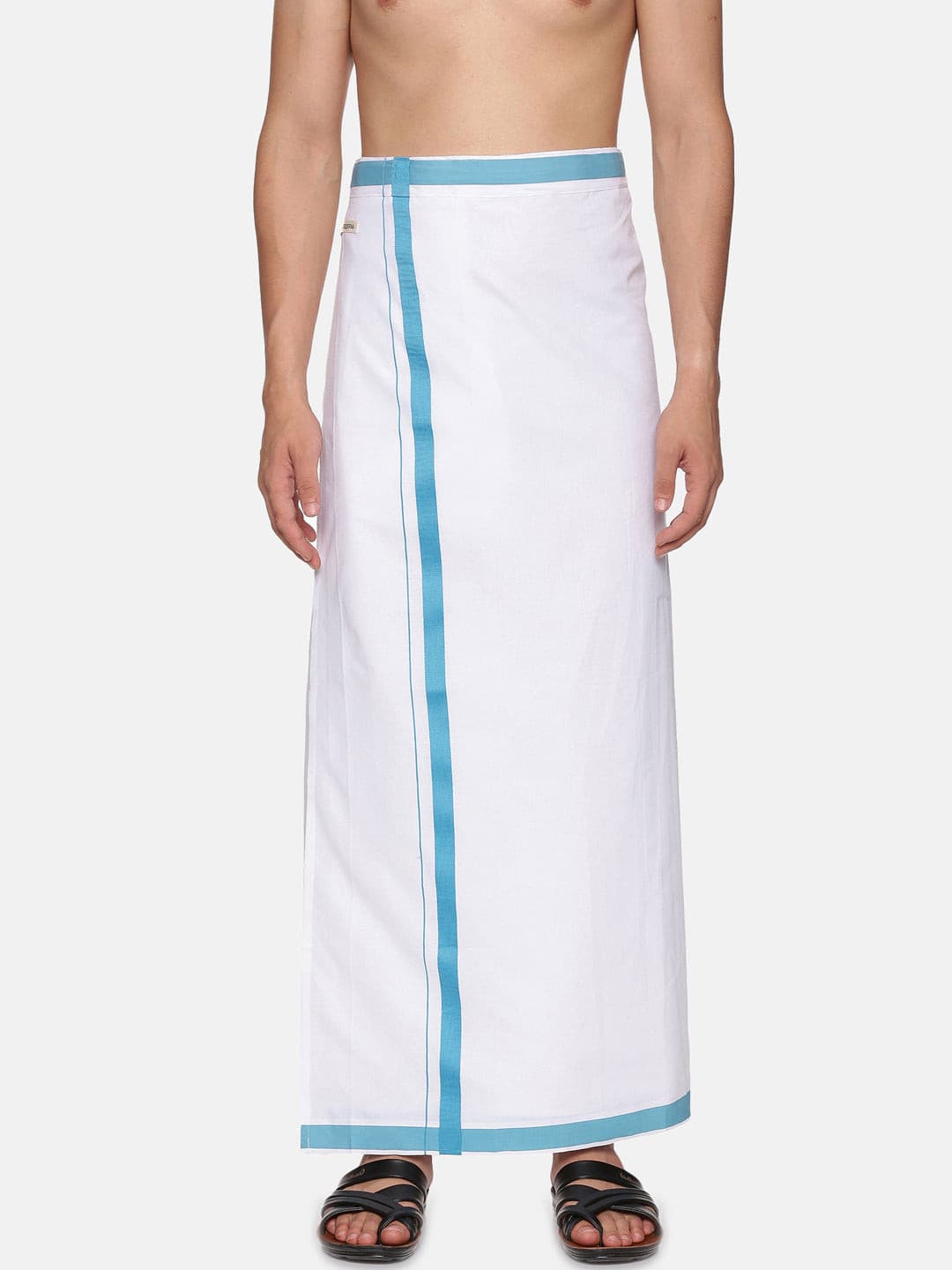 Men White Colour Cotton Readymade Pocket Dhoti