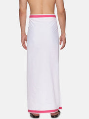 Men White Colour Cotton Readymade Pocket Dhoti